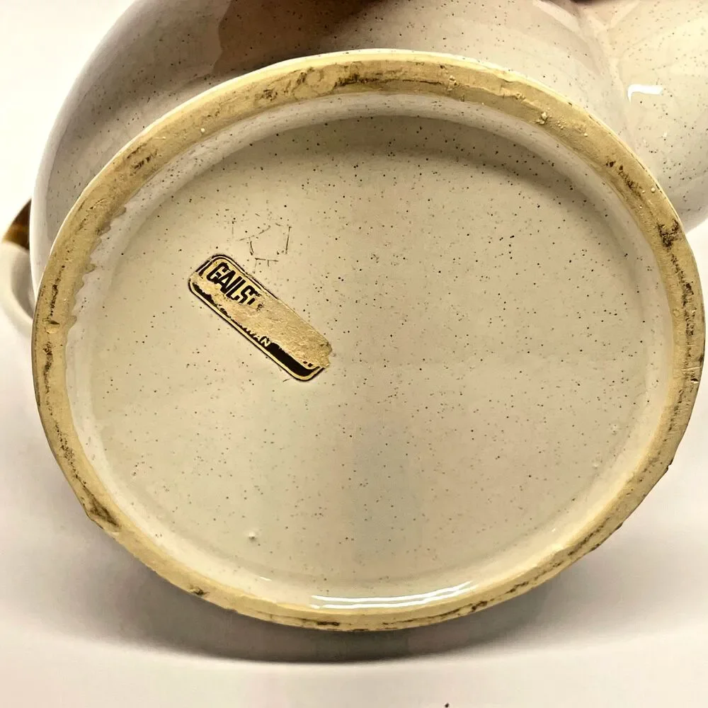 MCM Vintage Gailstyn-Sutton Brittany Ceramic Coffee/Tea Pot Brown Drip Glaze 70s